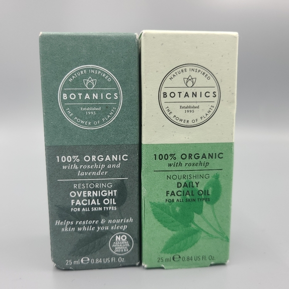 Botanics 100% Organic Nourishing Daily Facial Oil And Overnight Facial Oil - Picture 1 of 9